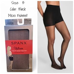 🆕️ Spanx Uptown Tight-End Tights ino Black, size B, micro fishnet, body shaping